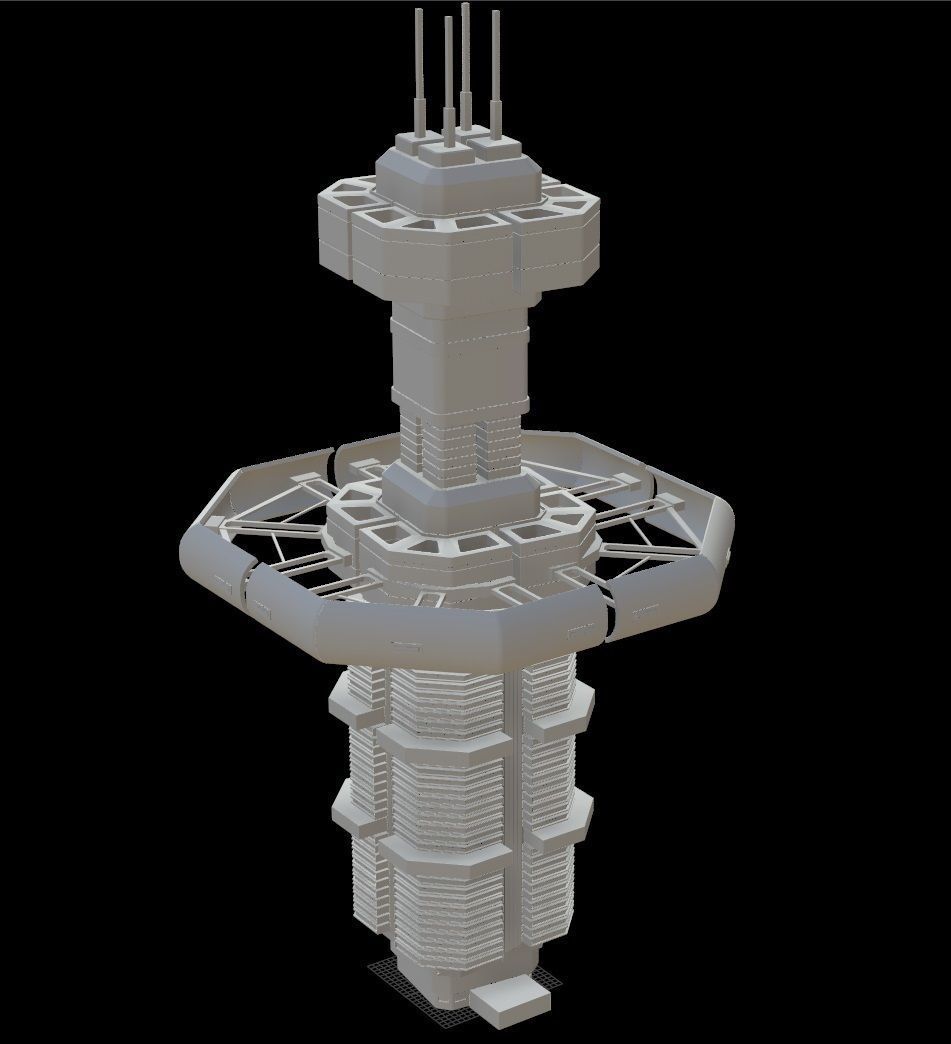 Sci fi Tower - VR Low-poly 3D model_10