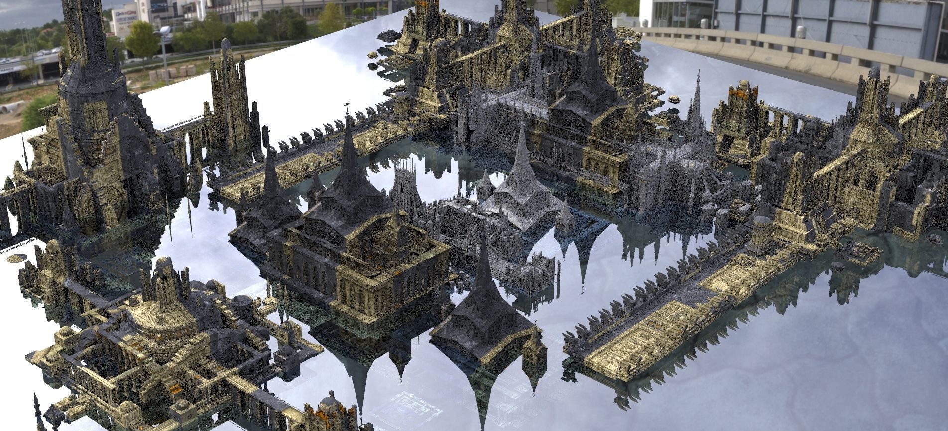 Ancient Babylonian Golden City kit bash 3D model_1