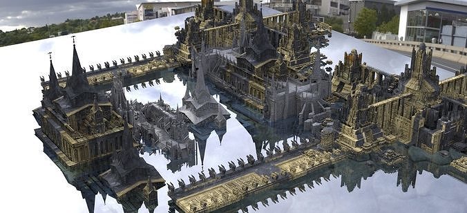 Ancient Babylonian Golden City kit bash 3D model