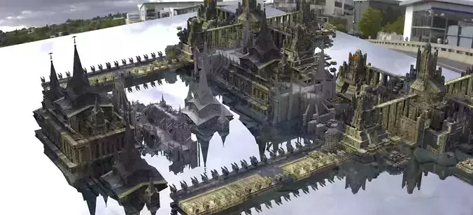 Ancient Babylonian Golden City kit bash 3D model