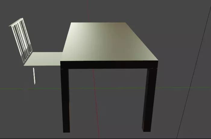 CHAISE table and chair Low-poly 3D model_0