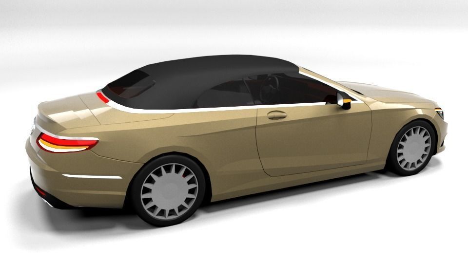 MERCEDES S CLASS CABRIO CLOSED 2017 LOWPOLY Low-poly 3D model_6