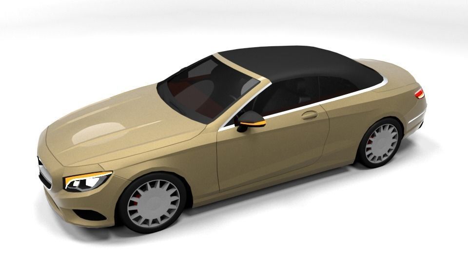 MERCEDES S CLASS CABRIO CLOSED 2017 LOWPOLY Low-poly 3D model_4