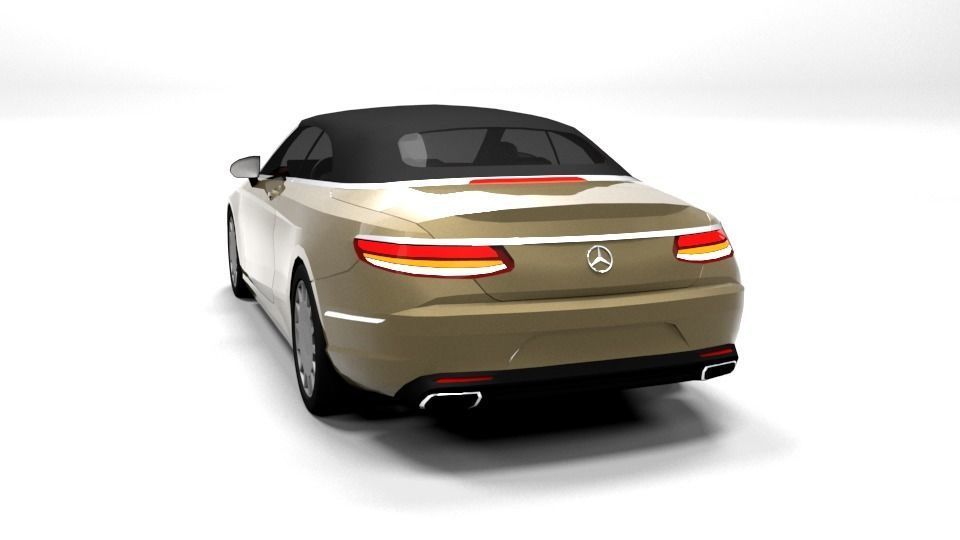 MERCEDES S CLASS CABRIO CLOSED 2017 LOWPOLY Low-poly 3D model_2