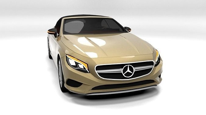 MERCEDES S CLASS CABRIO CLOSED 2017 LOWPOLY Low-poly 3D model