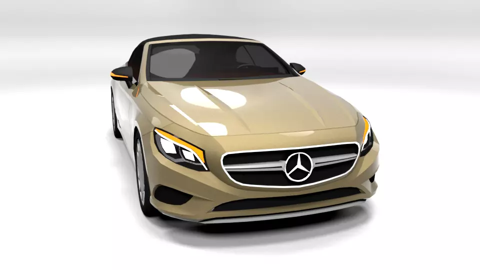 MERCEDES S CLASS CABRIO CLOSED 2017 LOWPOLY Low-poly 3D model_0