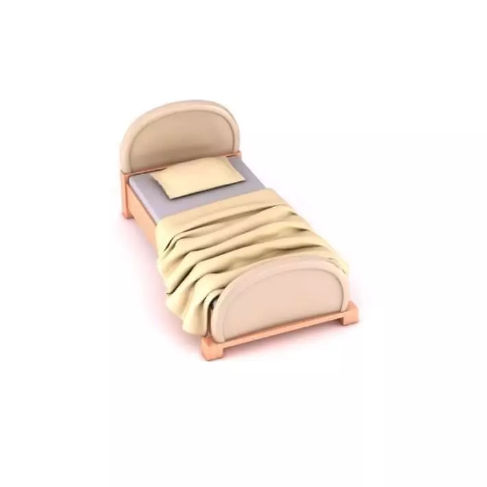 Classic Single Bed 3D model_0