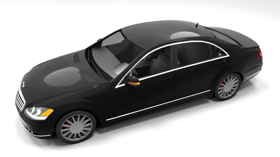 MERCEDES S CLASS LONG 2010 LOWPOLY Low-poly 3D model_4