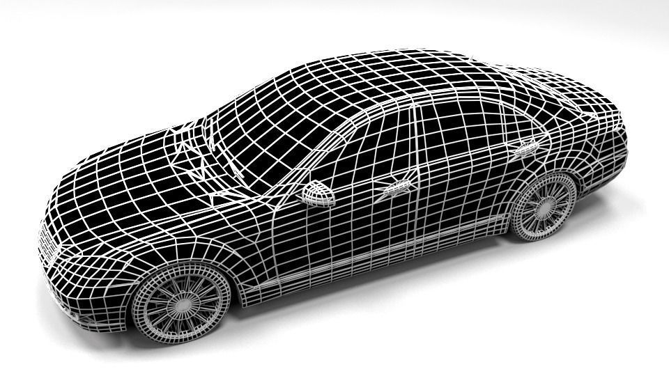 MERCEDES S CLASS LONG 2010 LOWPOLY Low-poly 3D model_5