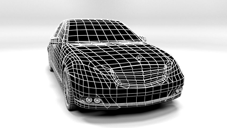 MERCEDES S CLASS LONG 2010 LOWPOLY Low-poly 3D model_1