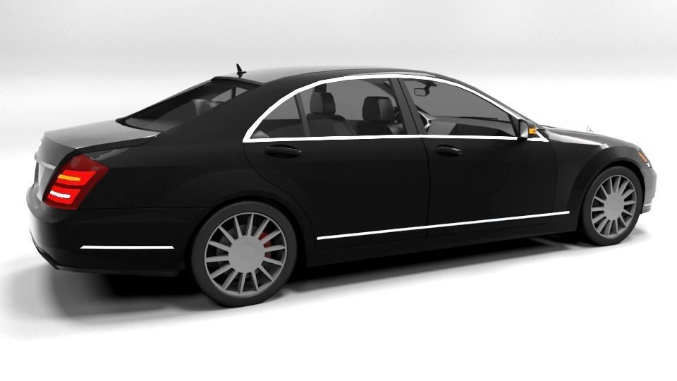 MERCEDES S CLASS LONG 2010 LOWPOLY Low-poly 3D model_6