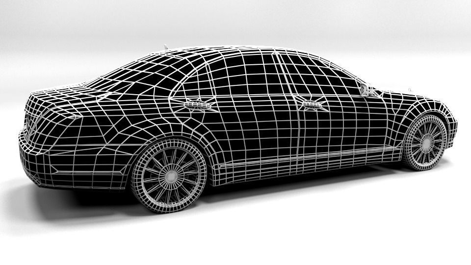 MERCEDES S CLASS LONG 2010 LOWPOLY Low-poly 3D model_7