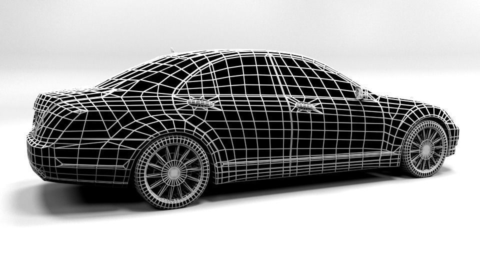 MERCEDES S CLASS 2010 LOWPOLY Low-poly 3D model_7