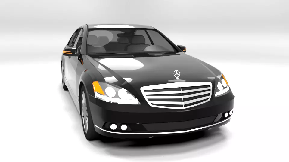 MERCEDES S CLASS 2010 LOWPOLY Low-poly 3D model_0