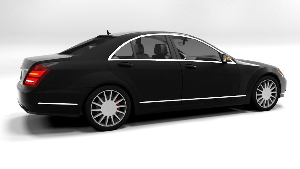 MERCEDES S CLASS 2010 LOWPOLY Low-poly 3D model_6