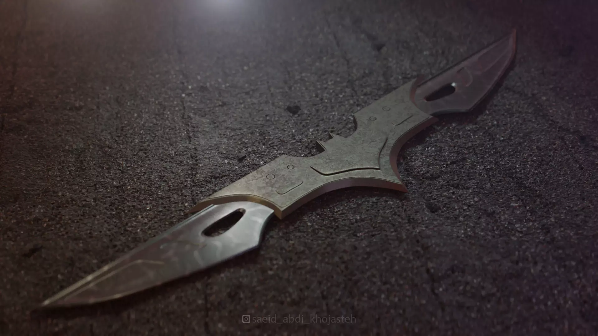 Batman blade Low-poly 3D model_0