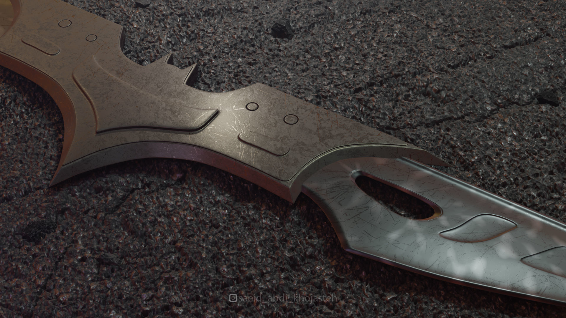 Batman blade Low-poly 3D model_2