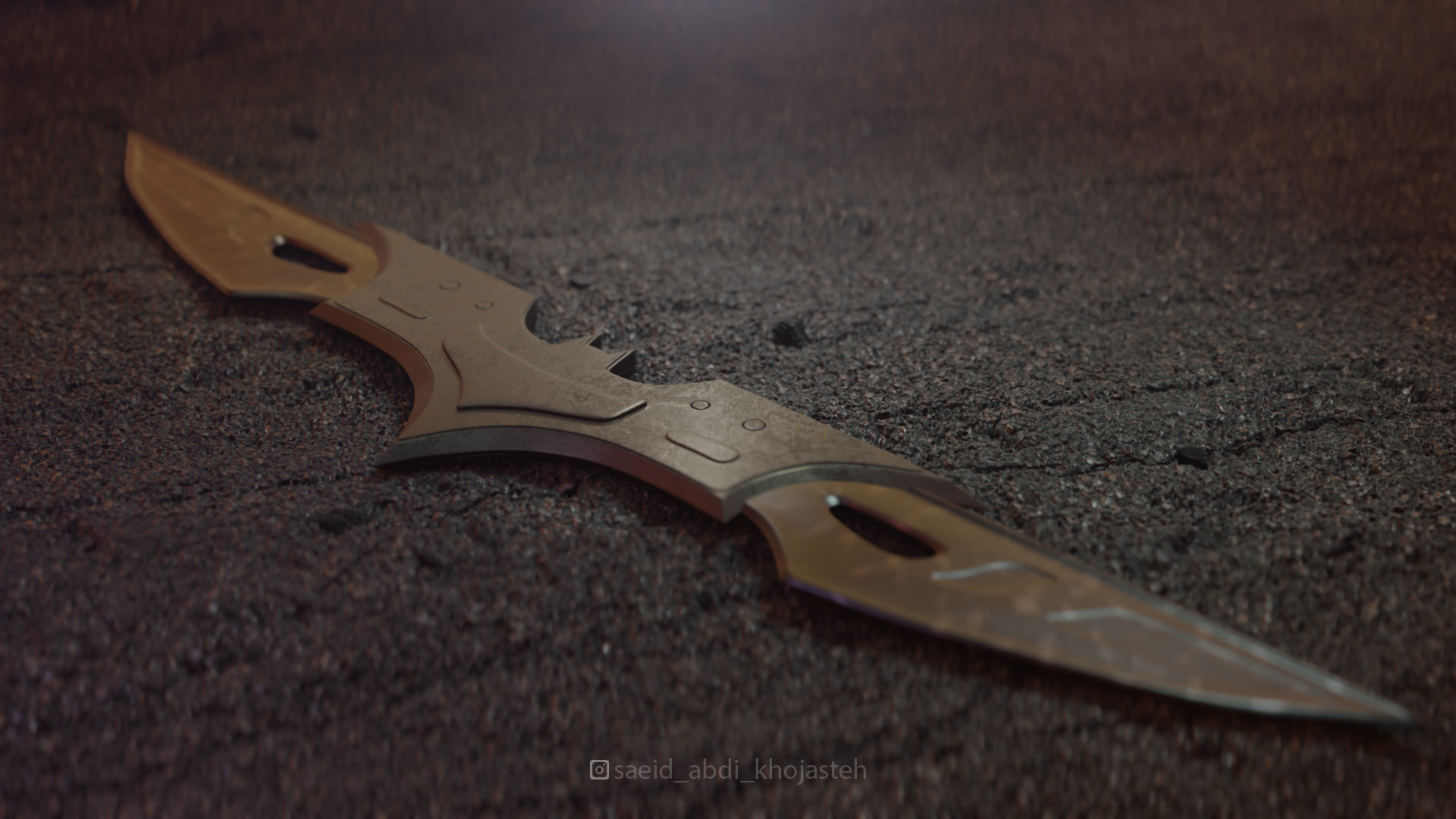 Batman blade Low-poly 3D model_1