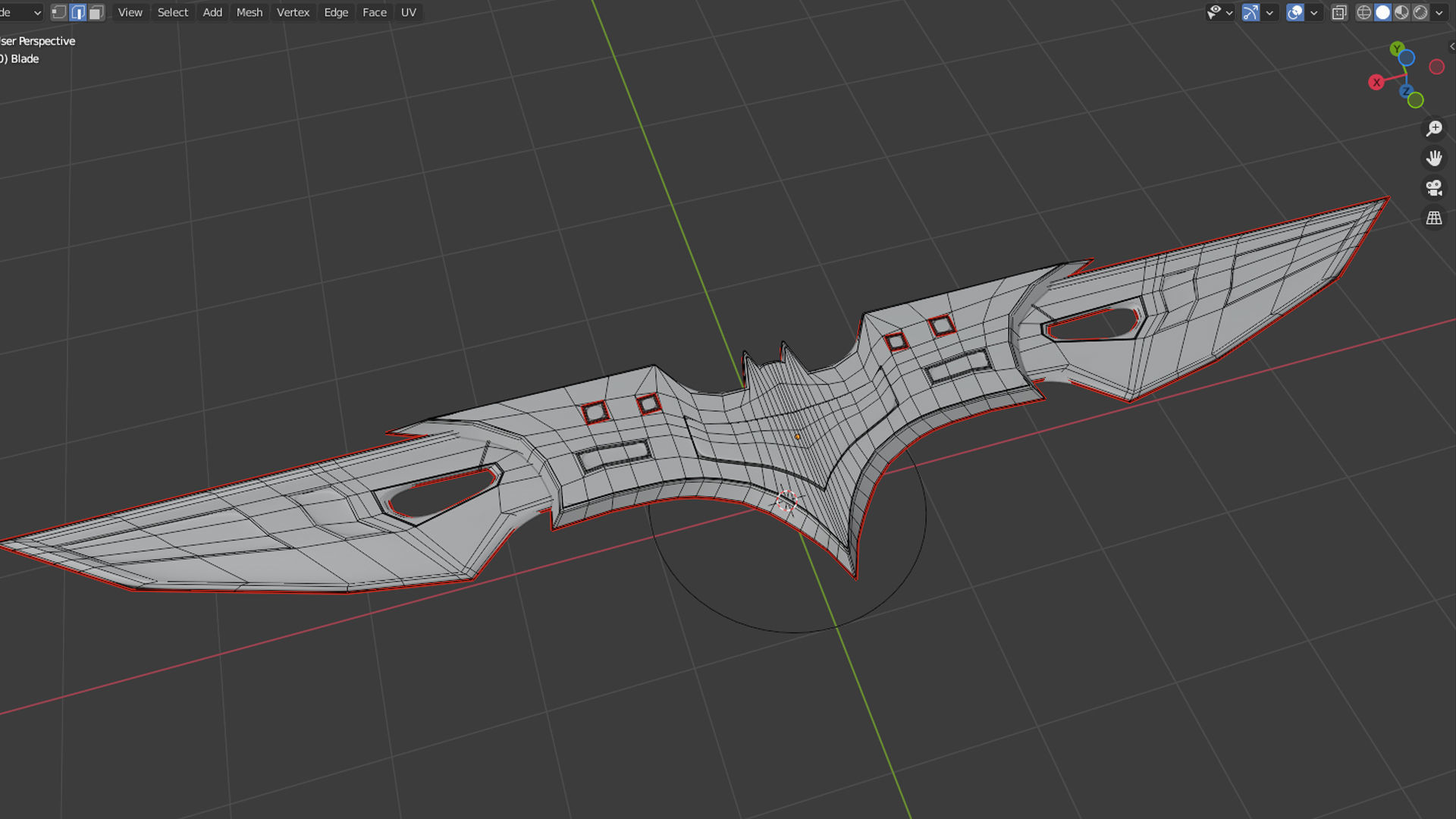 Batman blade Low-poly 3D model_6