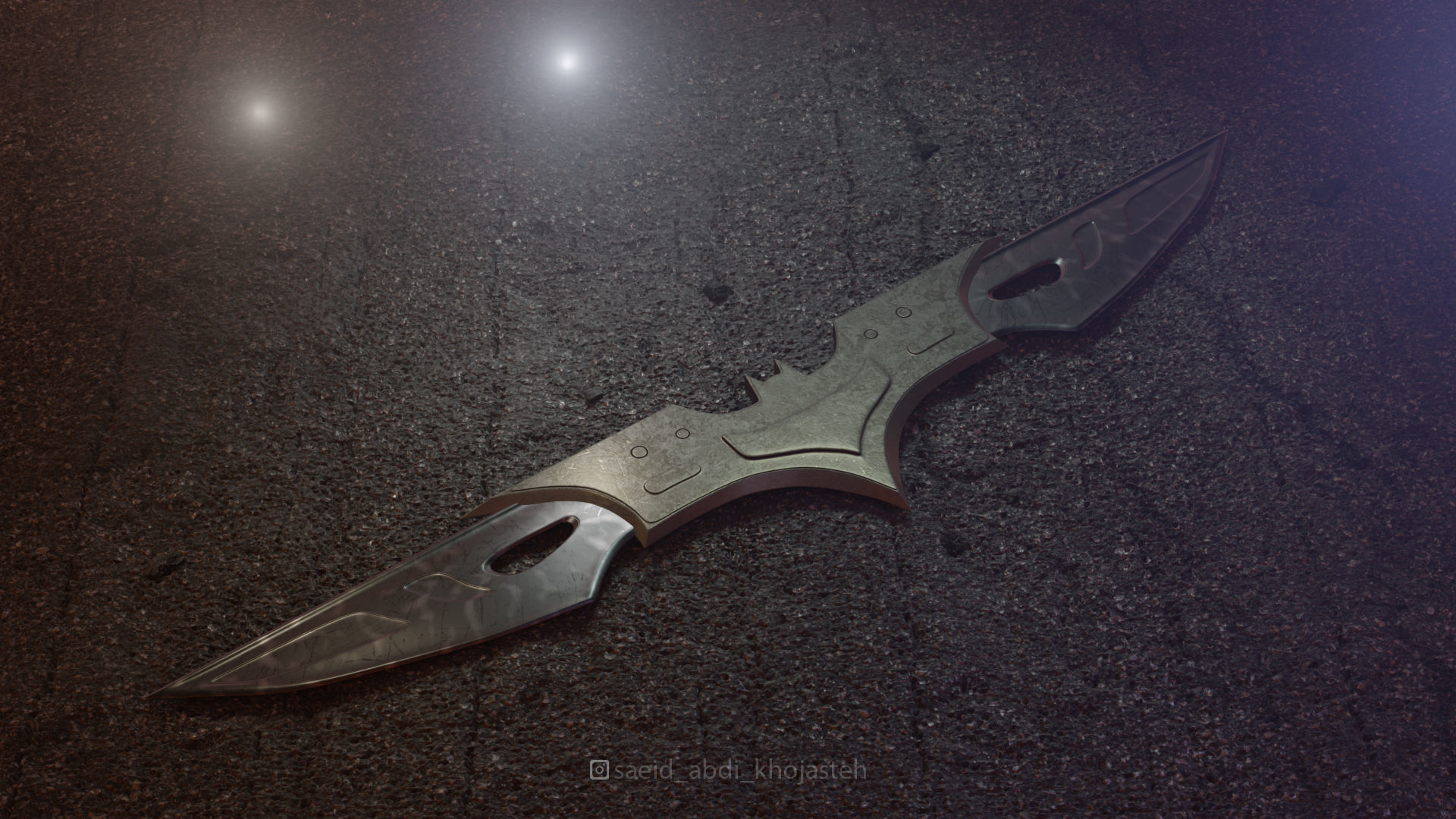 Batman blade Low-poly 3D model_4