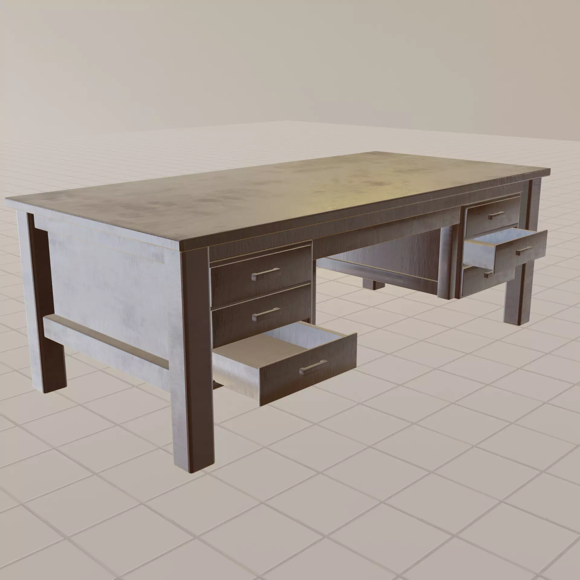 table asset Low-poly 3D model_0