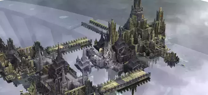 Ancient Babylonian Golden City kit bash 2 3D model