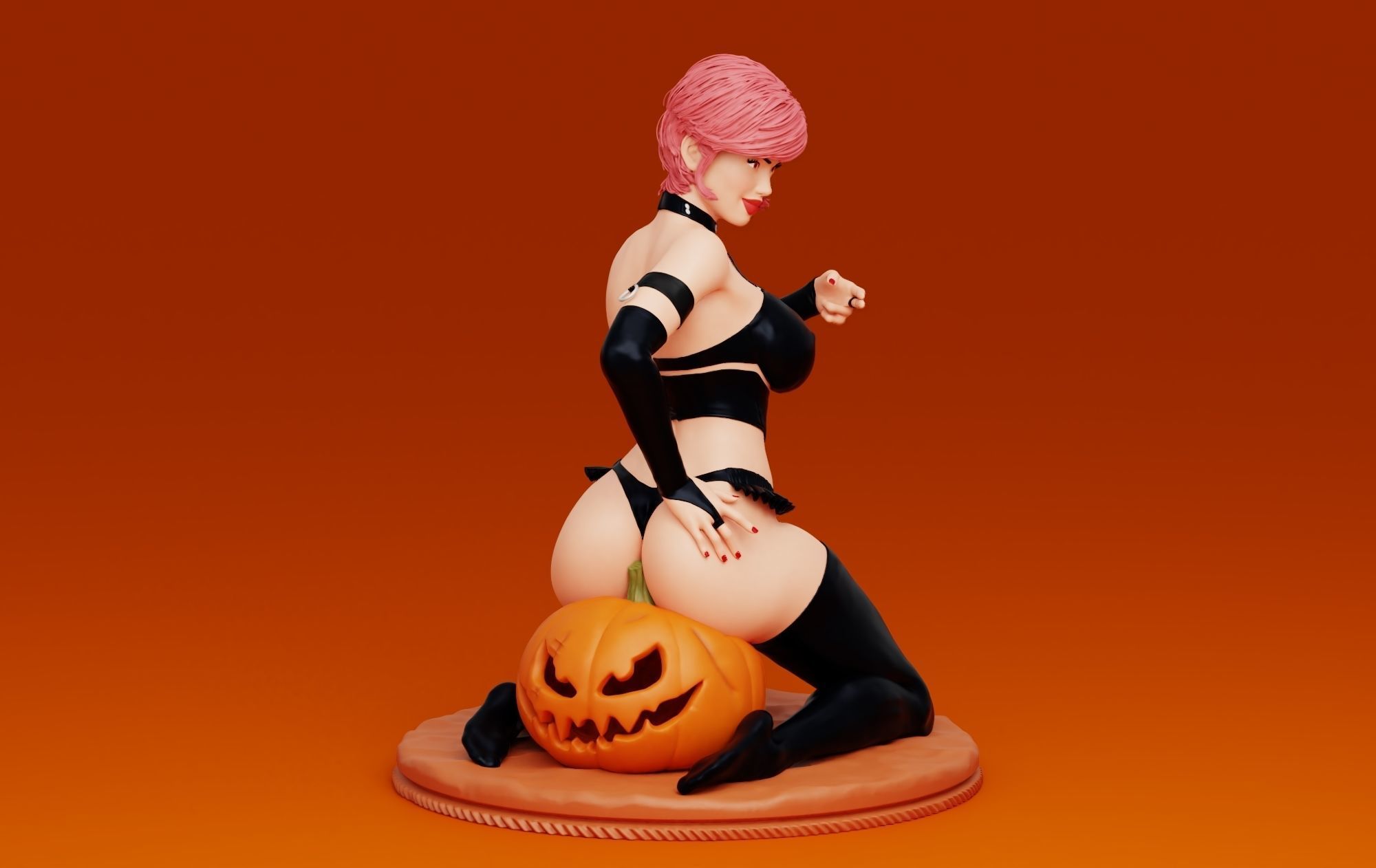 Halloween Girl 3D print model_10