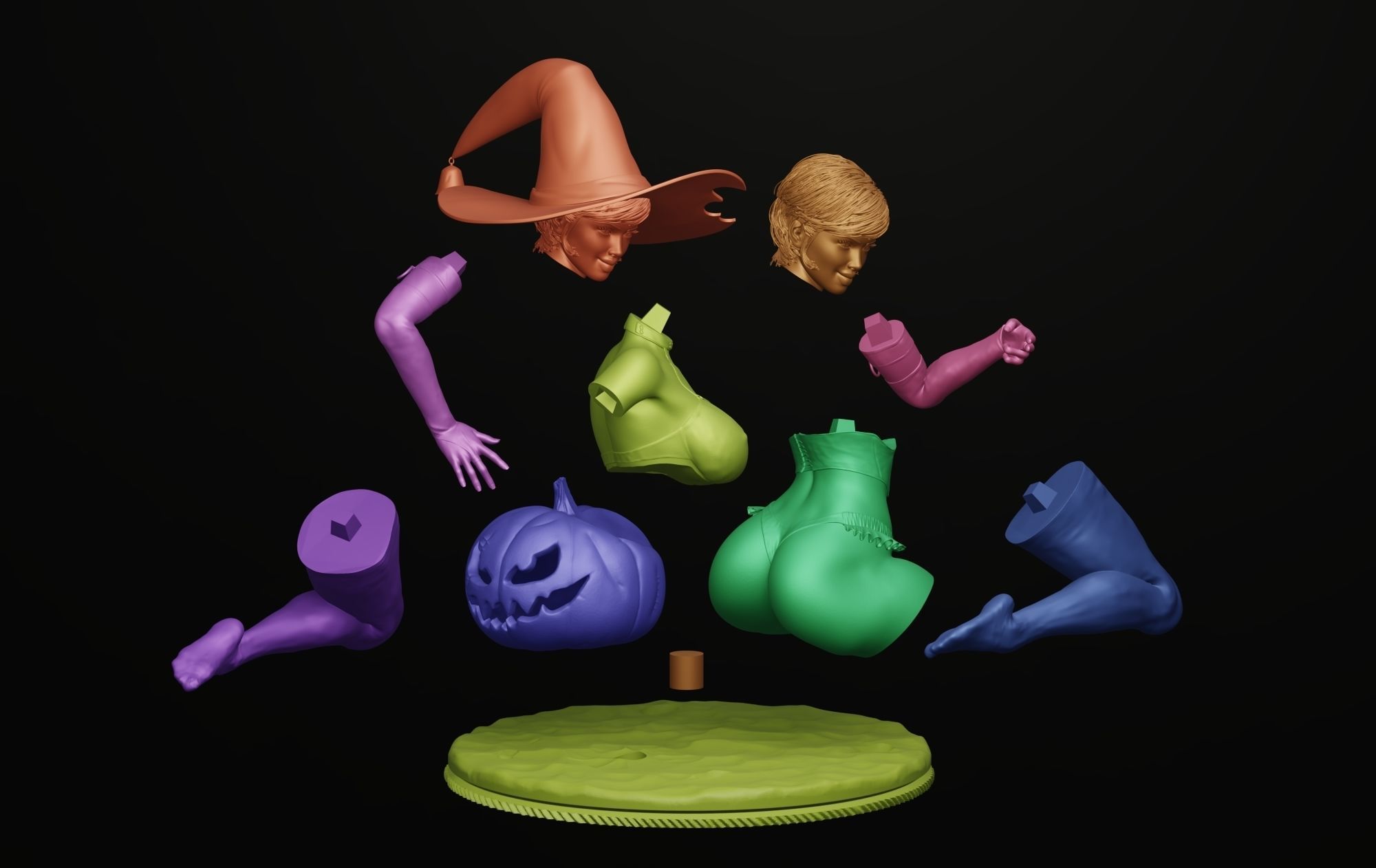 Halloween Girl 3D print model_12