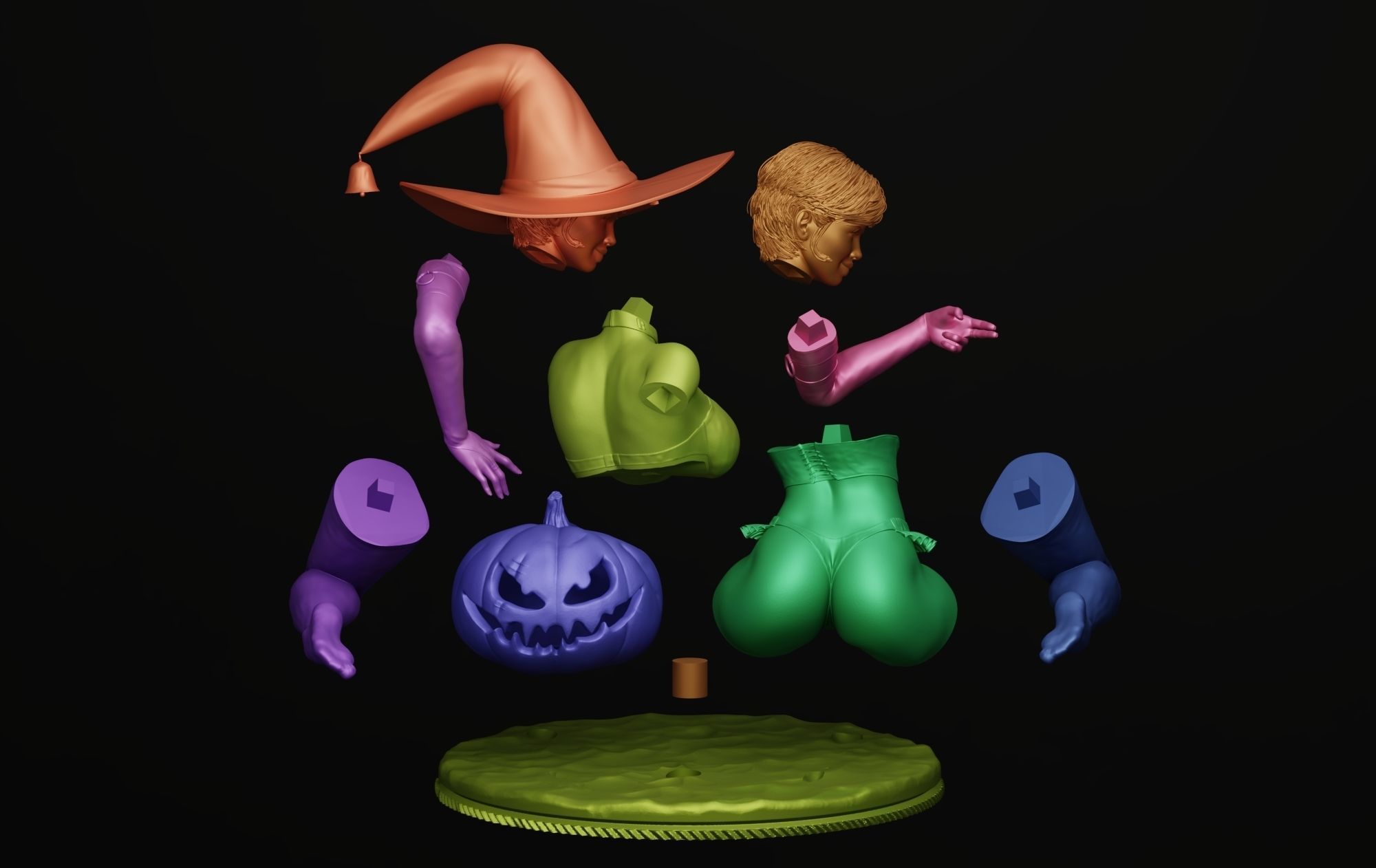 Halloween Girl 3D print model_13