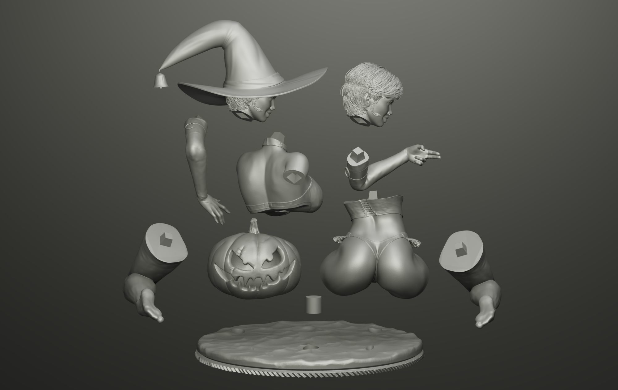 Halloween Girl 3D print model_16