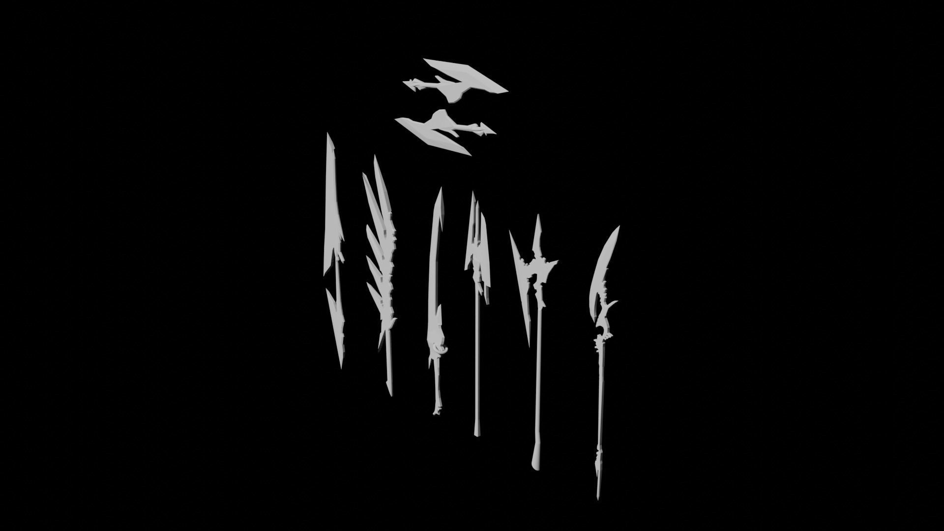 Fantasy Weapon Pack Low-poly 3D model_2