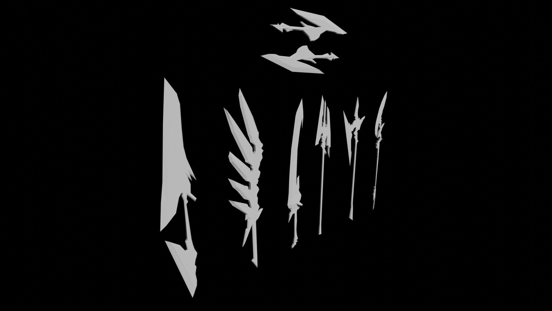 Fantasy Weapon Pack Low-poly 3D model_4