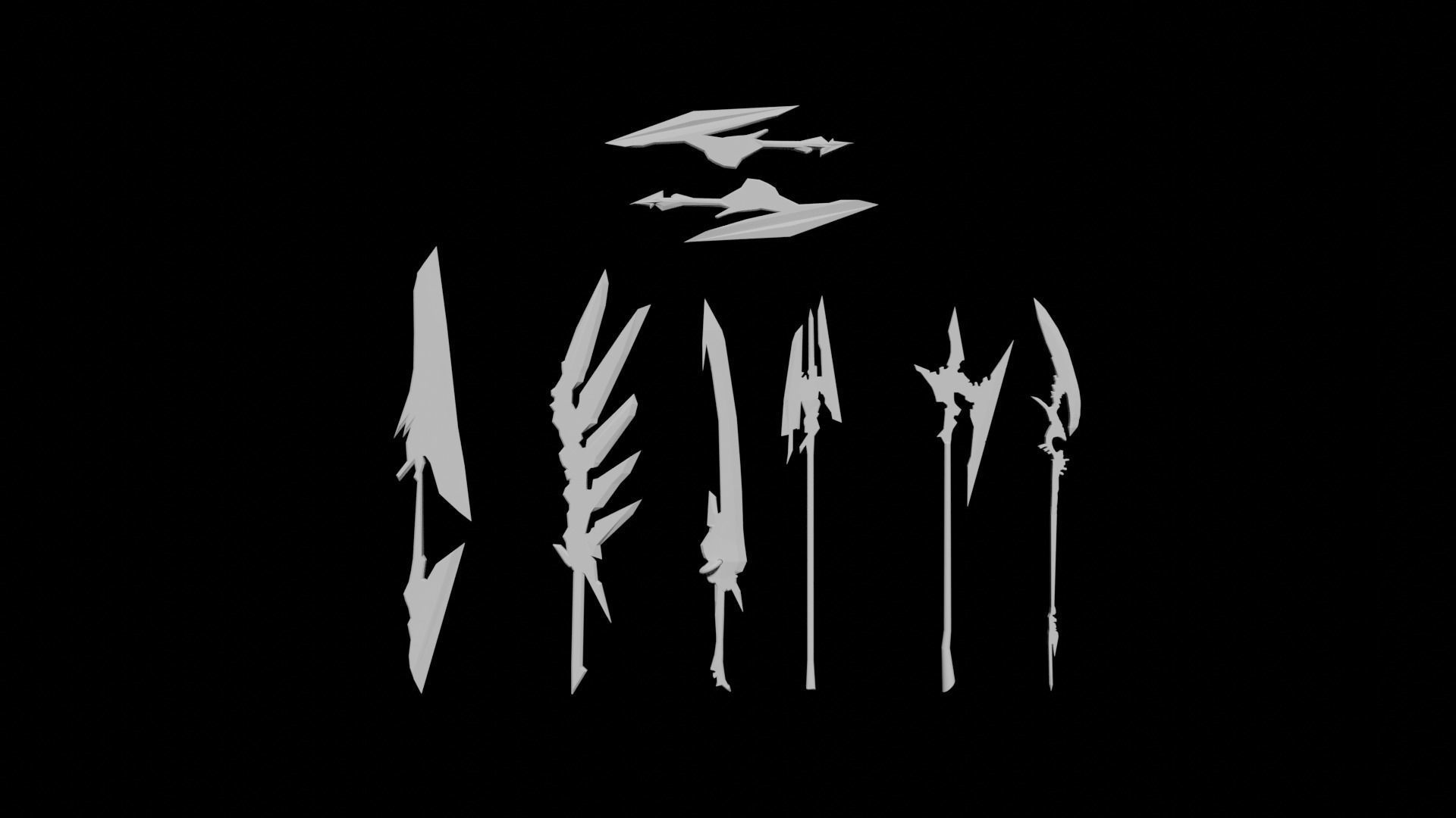 Fantasy Weapon Pack Low-poly 3D model_5