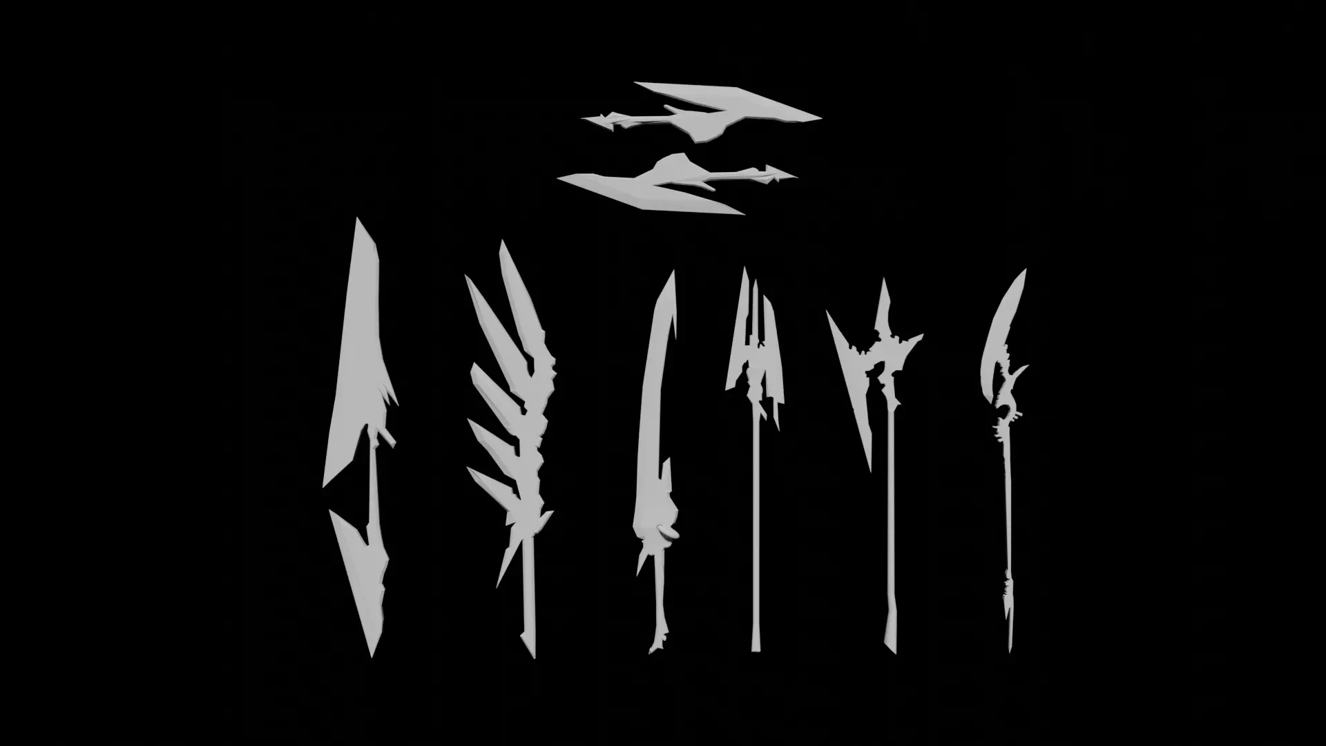 Fantasy Weapon Pack Low-poly 3D model_0