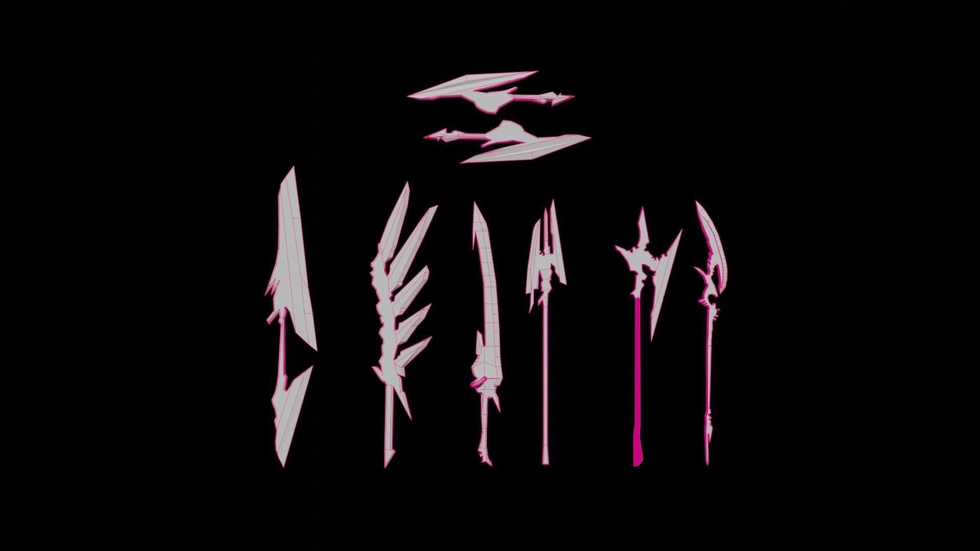 Fantasy Weapon Pack Low-poly 3D model_6