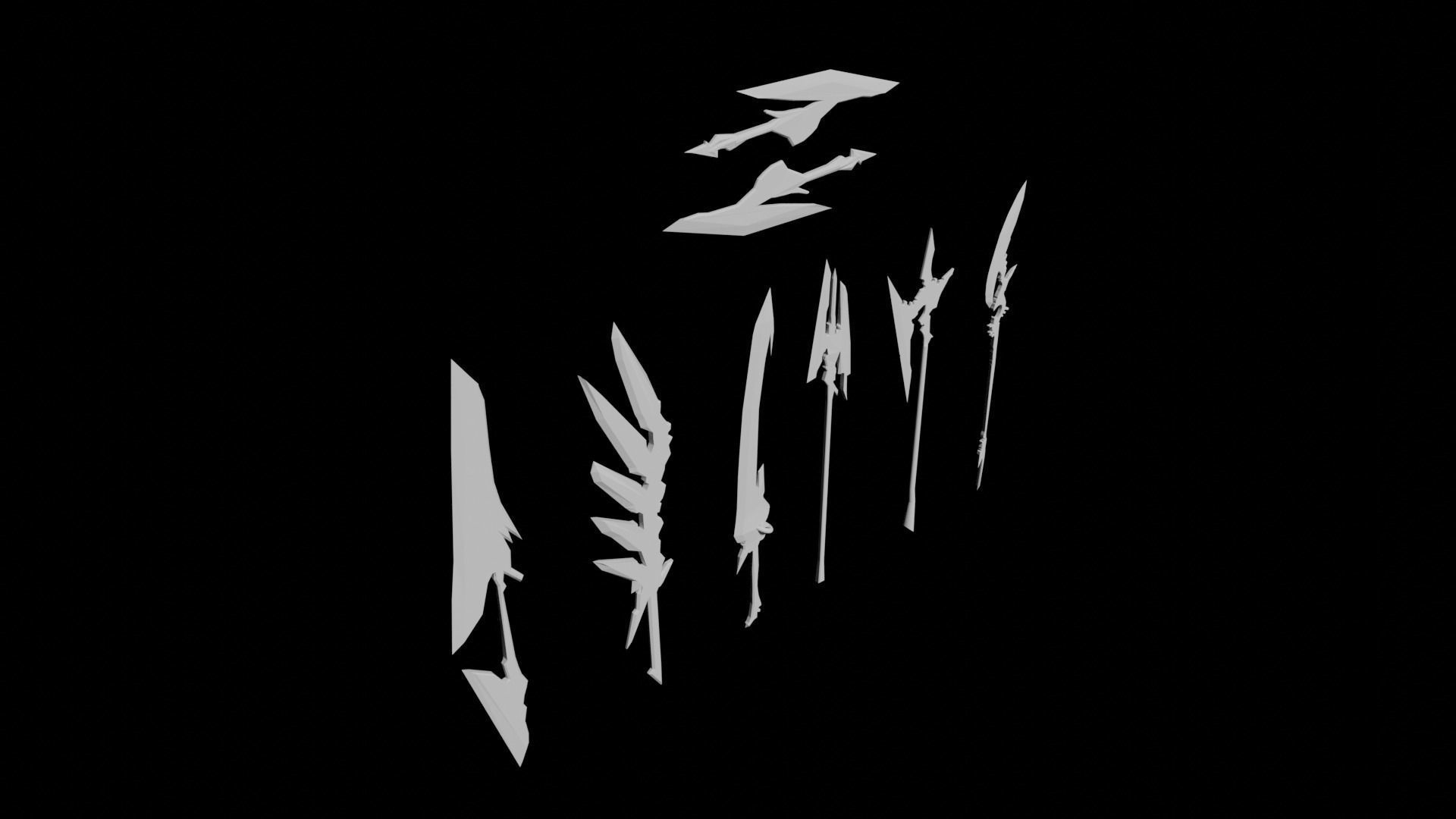 Fantasy Weapon Pack Low-poly 3D model_1