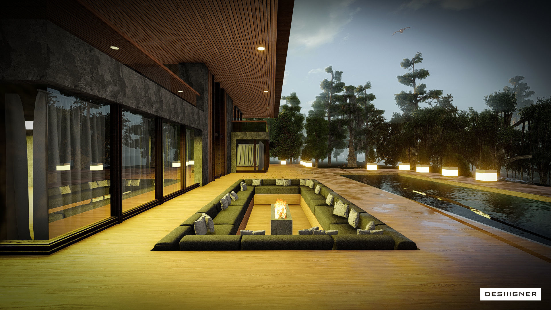 modern villa 3d design 3D model_5