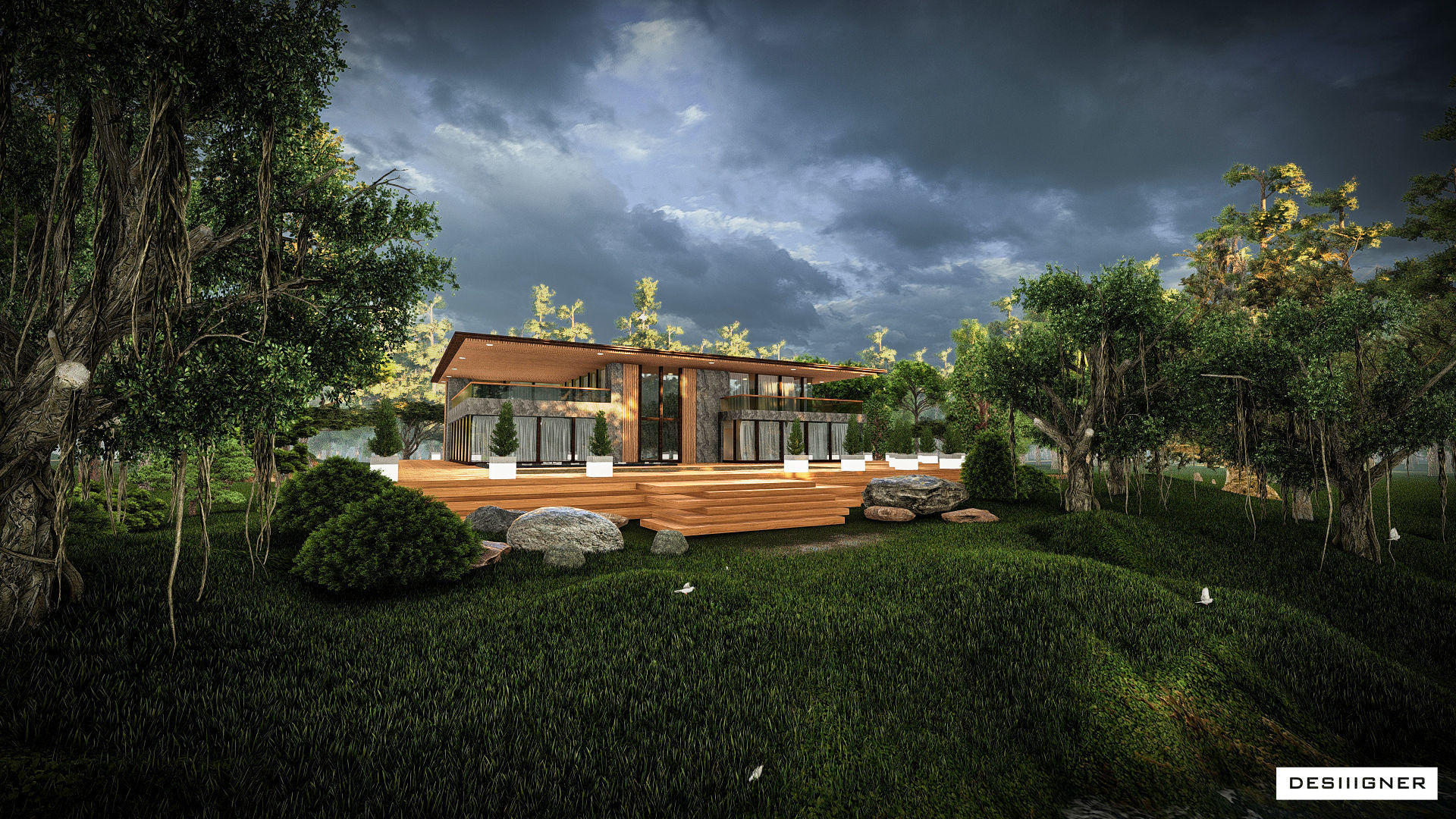 modern villa 3d design 3D model_4