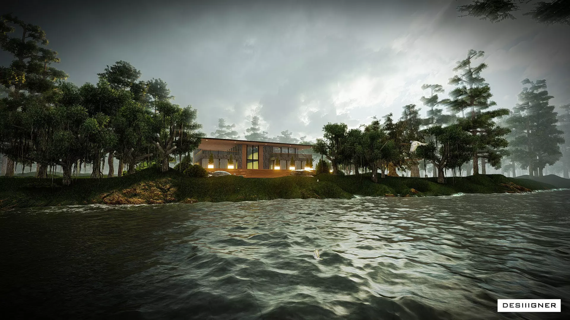 modern villa 3d design 3D model_0