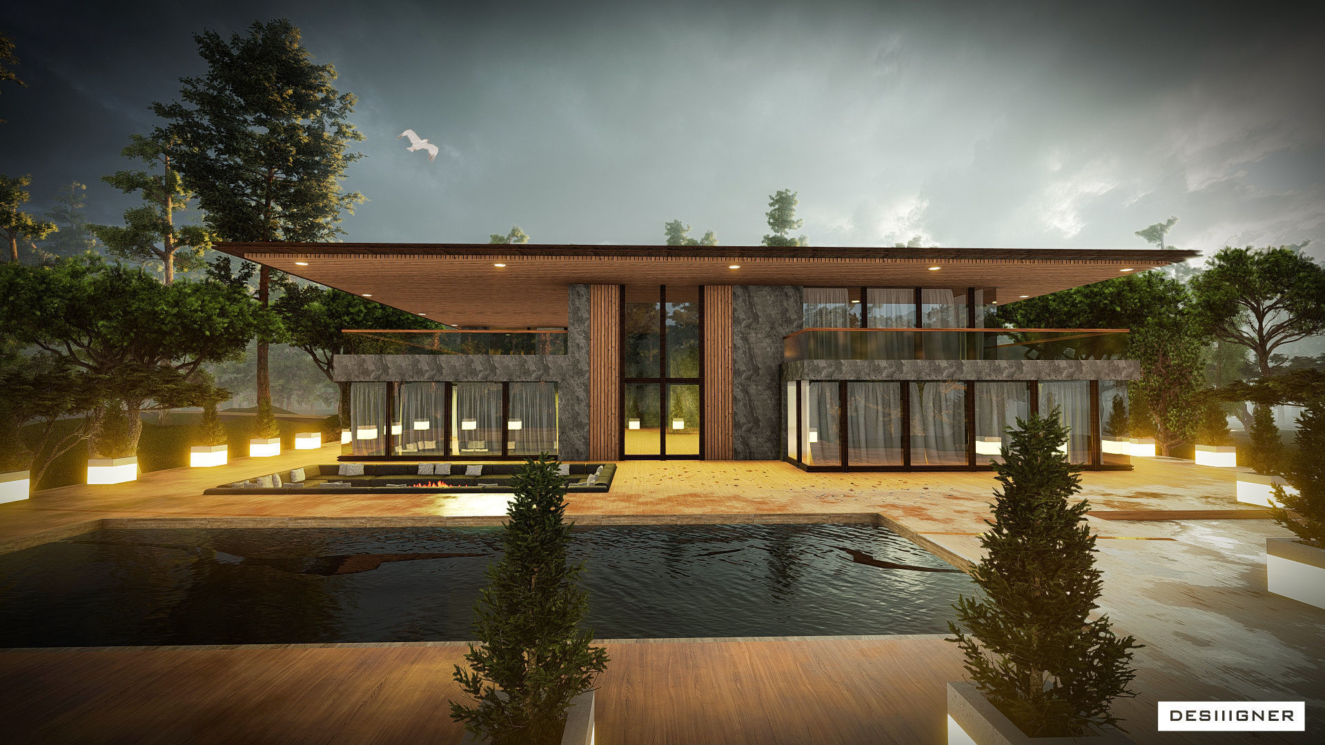 modern villa 3d design 3D model_1
