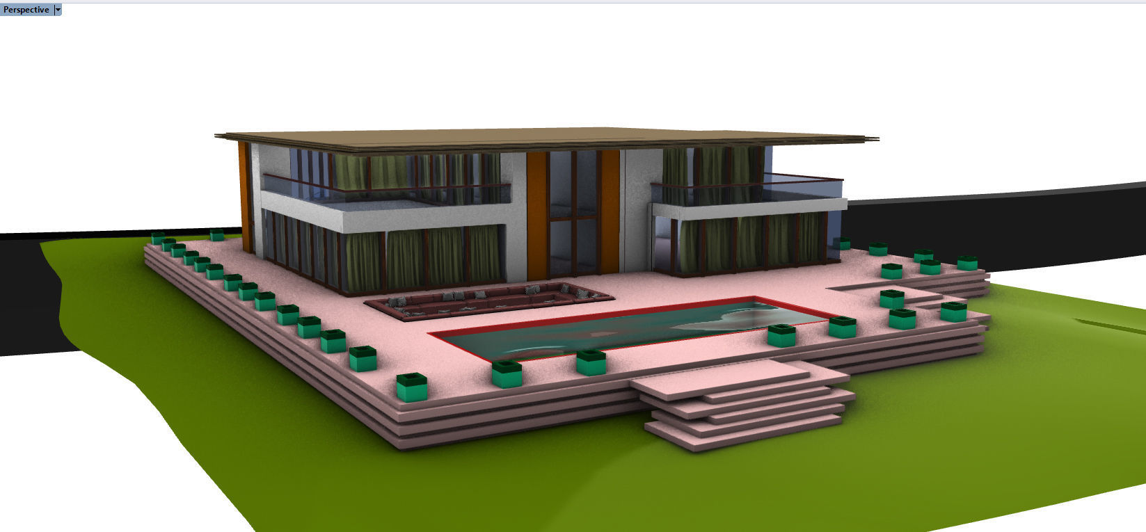 modern villa 3d design 3D model_6