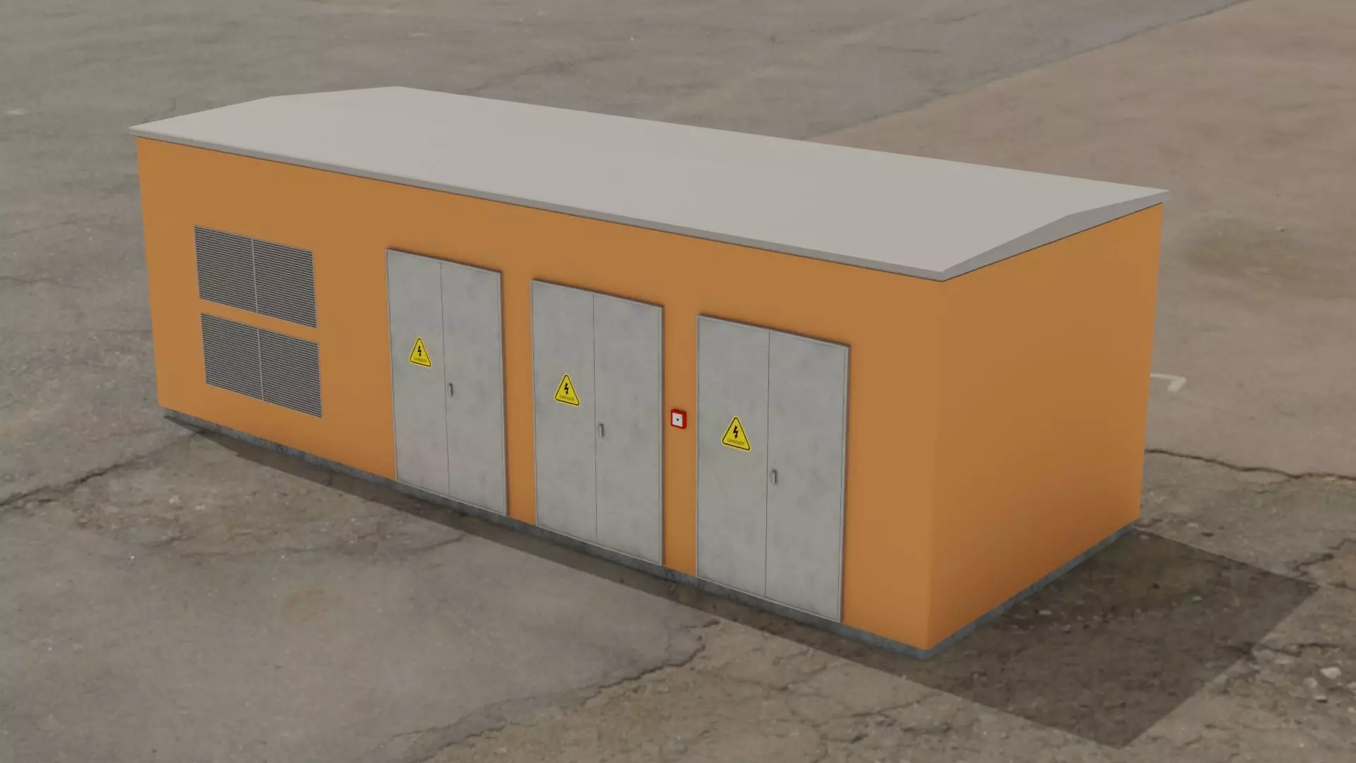 Electric cabin Low-poly 3D model_0