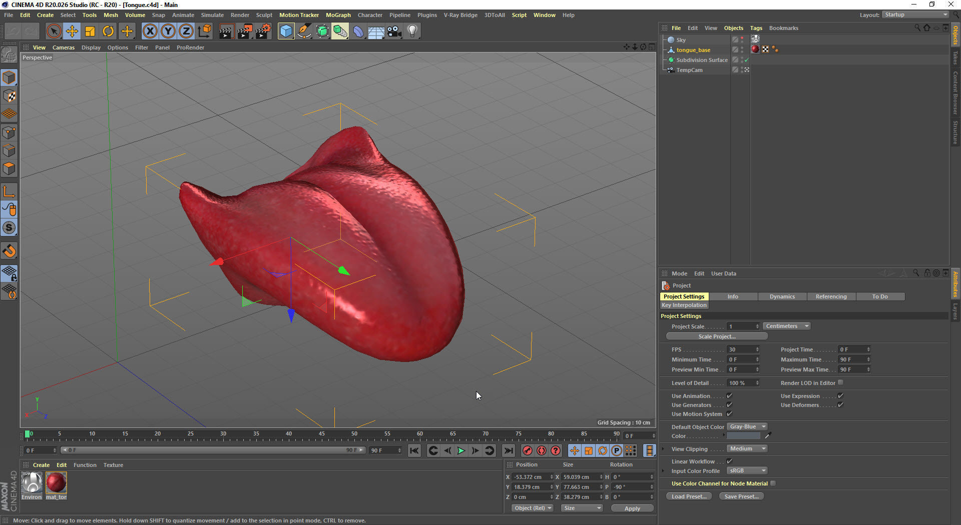 Tongue lip Low-poly 3D model_8