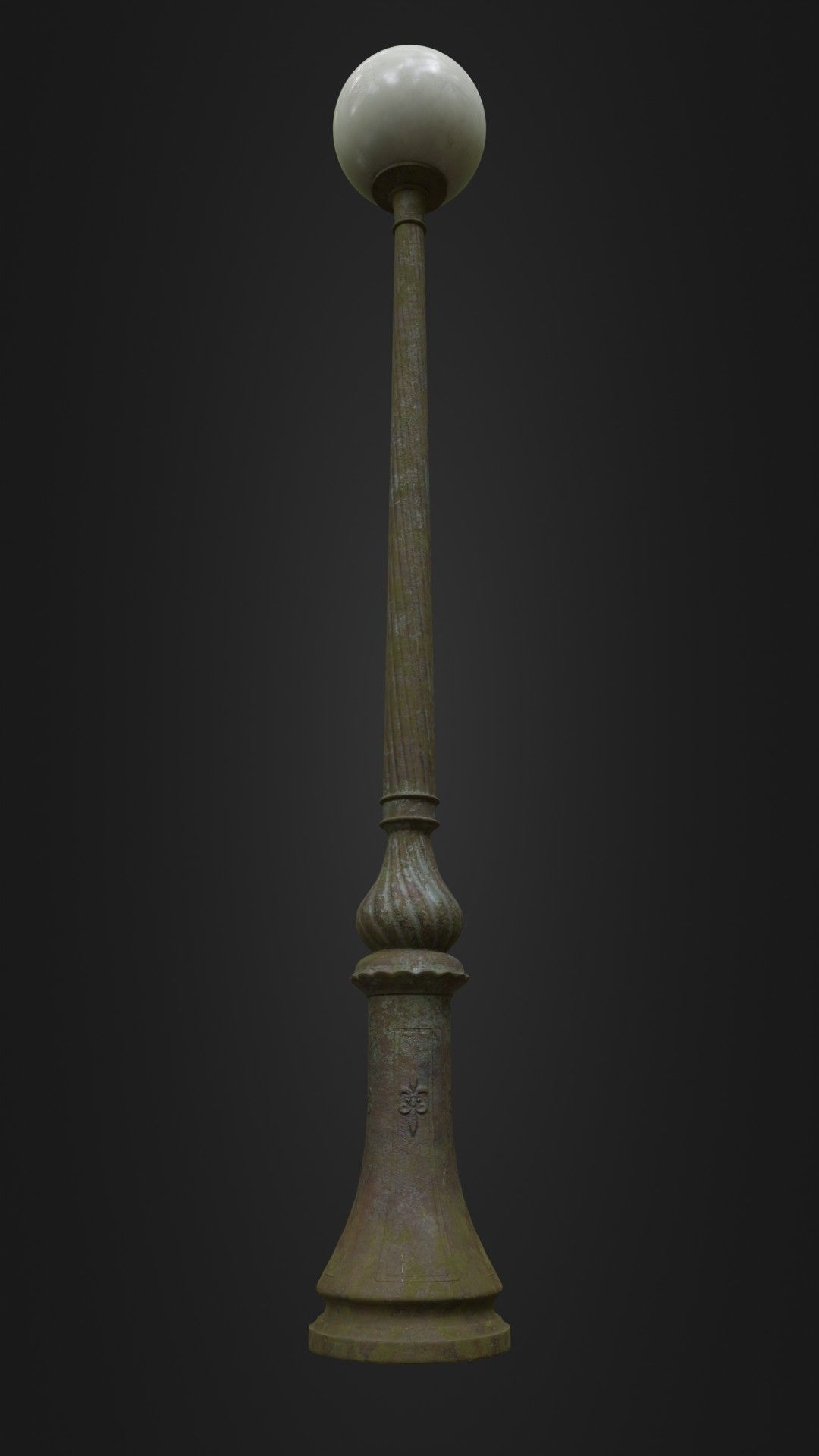 Old Worn Street Light Lamp post 08 Low-poly 3D model_1