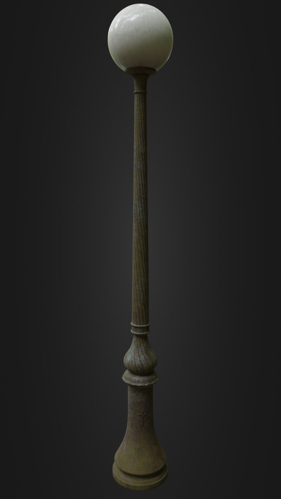 Old Worn Street Light Lamp post 08 Low-poly 3D model_32