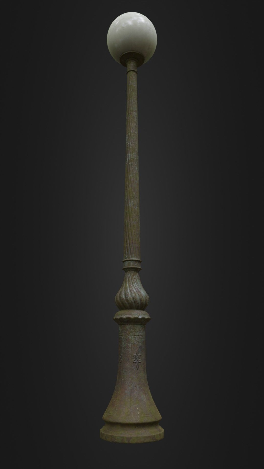 Old Worn Street Light Lamp post 08 Low-poly 3D model_3
