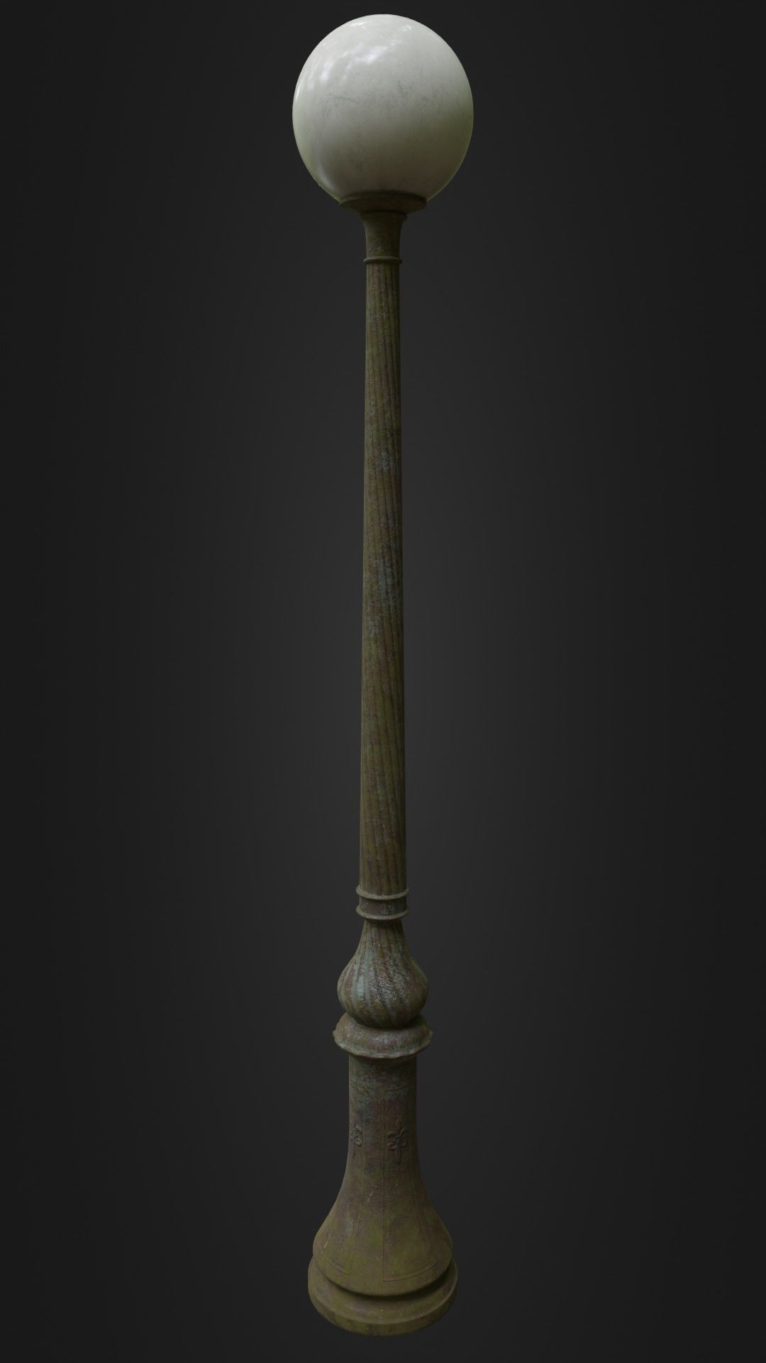 Old Worn Street Light Lamp post 08 Low-poly 3D model_34