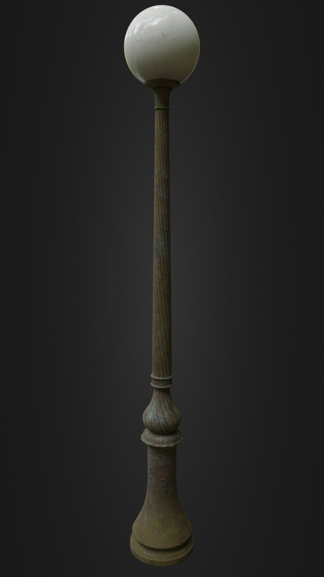 Old Worn Street Light Lamp post 08 Low-poly 3D model_33