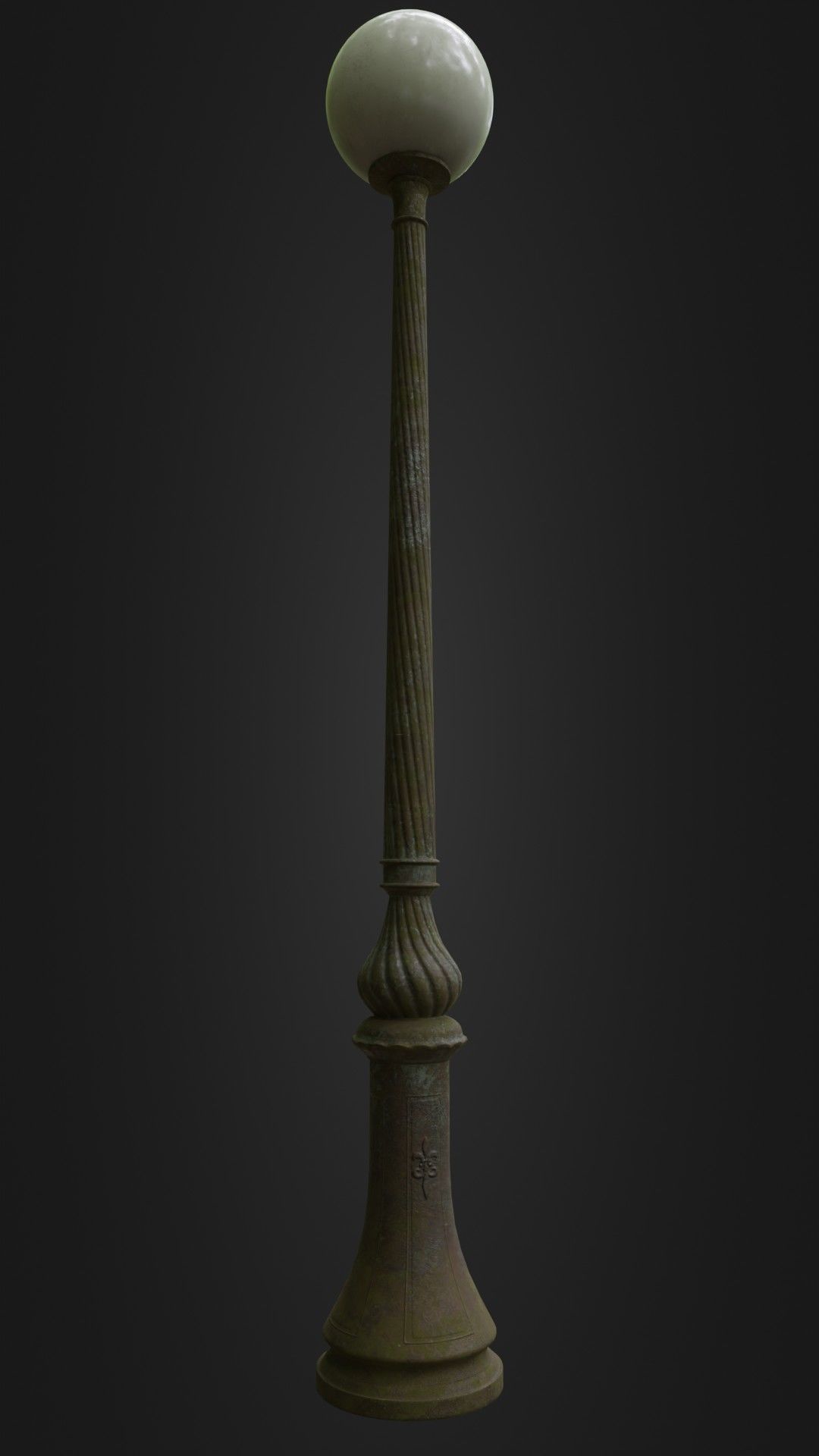 Old Worn Street Light Lamp post 08 Low-poly 3D model_13