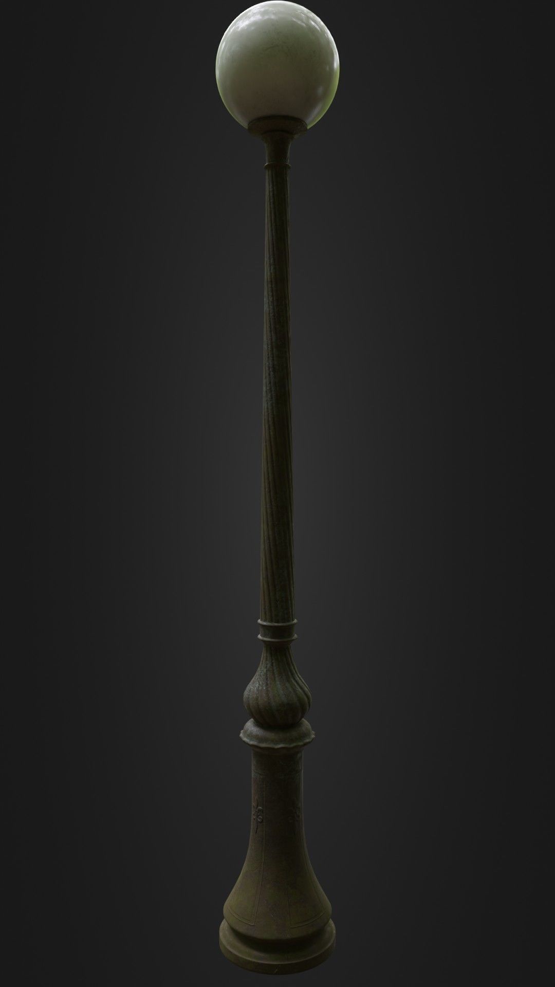 Old Worn Street Light Lamp post 08 Low-poly 3D model_25